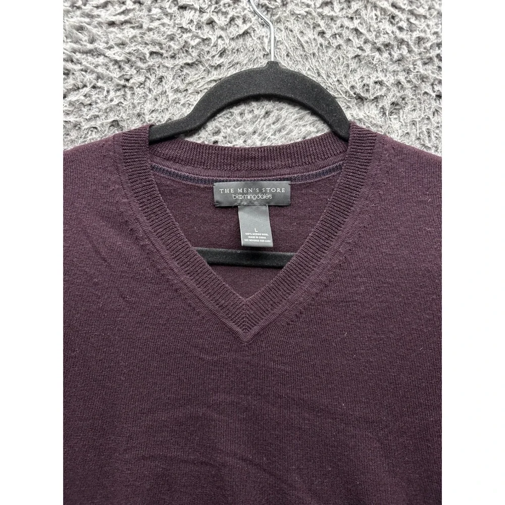 The Men's Store Bloomingdale's Merino Wool V-Neck Pullover‎ Sweater Mens Size L